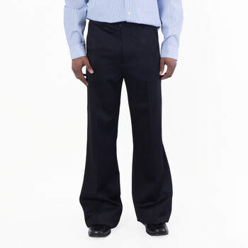 BALENCIAGA チノパン ネイビー サイズ46 Balenciaga Men's Dark Navy Large-Fit Tailored Trousers, Brand Size