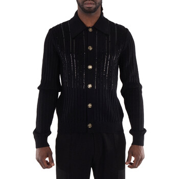 VERSACE カーディガン Versace Medusa Embroidered Cable-Knit Full Zip Cardigan, Brand