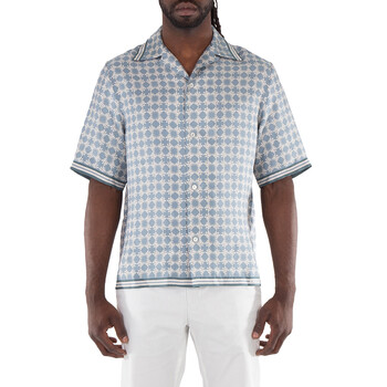 AMIRI Men's Dusty Blue MA Quad Bowling Shirt, Size Small