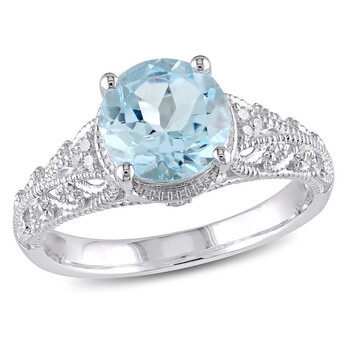 0.04 CT TDW Diamond and 2 1/3 CT TGW Sky Blue Topaz Ring in Sterling Silver JMS008323