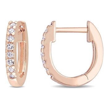 1/10 CT TW Diamond Hoop Earrings In 10K Rose Gold JMS005152 1/10 CT TW Diamond Hoop Earrings In 10K Rose Gold JMS005152