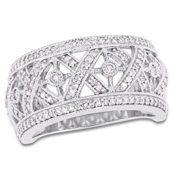 1/2 CT TW Diamond Filigree Ring in 10k White Gold JMS004956