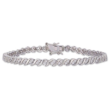 1 CT TW Diamond S-shape Tennis Bracelet In Sterling Silver JMS005218