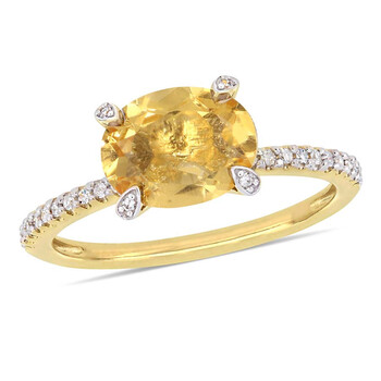 1/10 CT Diamond TW And 1 5/8 CT TGW Citrine Fashion Ring 10k Yellow Gold JMS005334 1/10 CT Diamond TW And 1 5/8 CT TGW Citrine Fashion Ring 10k Yellow Gold JMS005334