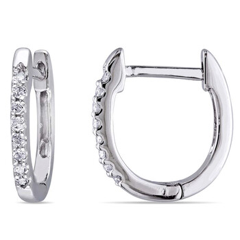 1/10 CT TW Diamond Hoop Earrings In 10K White Gold JMS003193 1/10 CT TW Diamond Hoop Earrings In 10K White Gold JMS003193