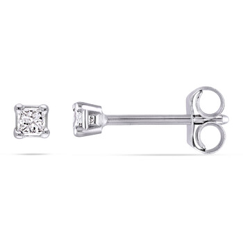 1/10 CT TW Princess Cut Diamond Stud Earrings In 14K White Gold JMS003127 1/10 CT TW Princess Cut Diamond Stud Earrings In 14K White Gold JMS003127