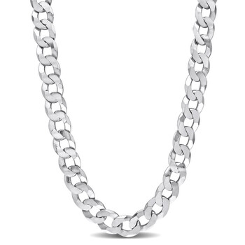 ★Hei★ sv925 malibu chain necklace ★韓国人気★ Amour 10mm Curb Link Chain Necklace In Sterling Silver, 24