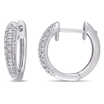 1/4 CT TW Diamond Hoop Earrings In 14K White Gold JMS010129
