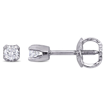 1/10 CT TW Diamond Stud Earrings For Children In 14K White Gold JMS006202