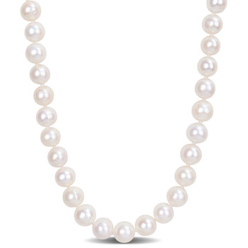 9 - 10 Mm Freshwater Cultured Pearl Strand with Silvertone Clasp