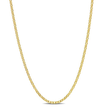 Rolo Chain Necklace In Yellow Plated Sterling Silver, 20 In Rolo Chain Necklace In Yellow Plated Sterling Silver, 20 In
