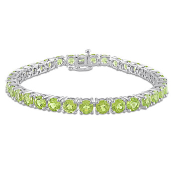 19 5/8 CT TGW Peridot Tennis Bracelet in Sterling Silver JMS011243