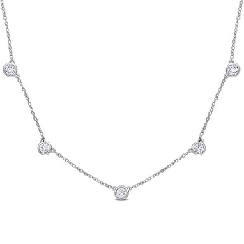 2 1/4 CT DEW Created Moissanite Yard Necklace In Sterling Silver 2 1/4 CT DEW Created Moissanite Yard Necklace In Sterling Silver