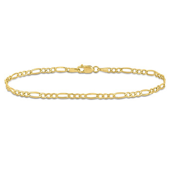 2.5mm Figaro Bracelet In 10K Yellow Gold, 9 In