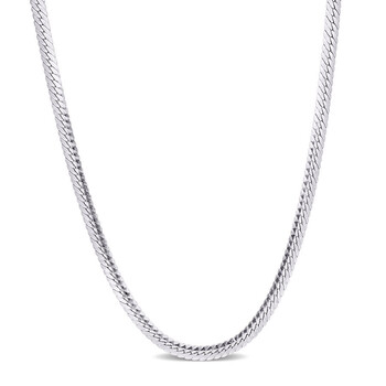 Herringbone Chain Necklace In Sterling Silver, 18 In JMS008886