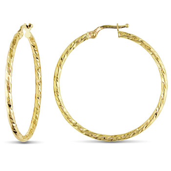 35mm Diamond Cut Hoop Earrings in 10k Yellow Gold JMS011003 35mm Diamond Cut Hoop Earrings in 10k Yellow Gold JMS011003