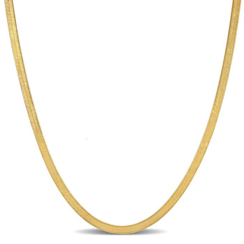 3.5mm Flex Herringbone Chain Necklace In 10K Yellow Gold, 16 In JMS009938