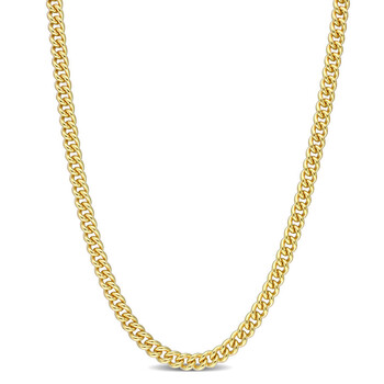 4.4mm Curb Link Chain Necklace In Yellow Plated Sterling Silver, 20 In 4.4mm Curb Link Chain Necklace In Yellow Plated Sterling Silver, 20 In