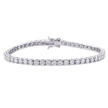 5 1/10 CT DEW Created Moissanite Tennis Bracelet In Sterling Silver JMS007254 5 1/10 CT DEW Created Moissanite Tennis Bracelet In Sterling Silver JMS007254