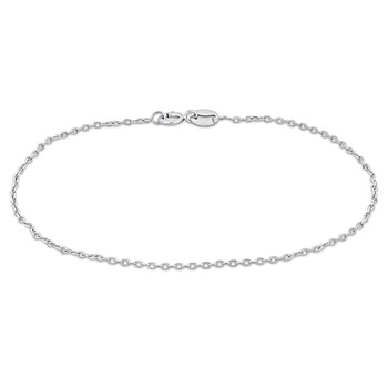 Diamond Cut Cable Chain Bracelet In Platinum, - 7 In.