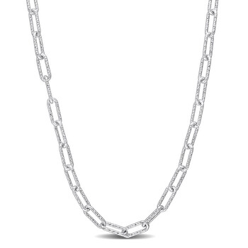 Amour 3.5mm Fancy Paperclip Chain Necklace In Sterling