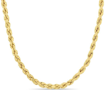 18 Inch Rope Chain Necklace In 14K Yellow Gold (4 Mm) 18 Inch Rope Chain Necklace In 14K Yellow Gold (4 Mm)
