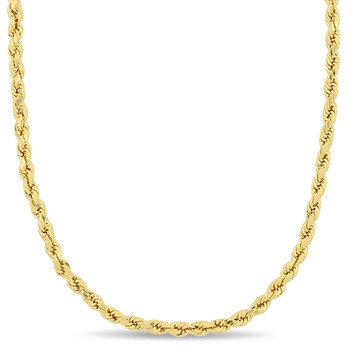 20 Inch Rope Chain Necklace In 10K Yellow Gold (3 Mm) 20 Inch Rope Chain Necklace In 10K Yellow Gold (3 Mm)