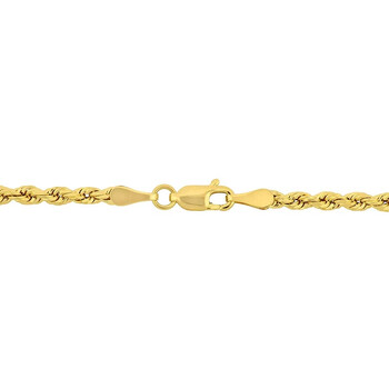20 Inch Rope Chain Necklace In 10K Yellow Gold (3 Mm) 20 Inch Rope Chain Necklace In 10K Yellow Gold (3 Mm)
