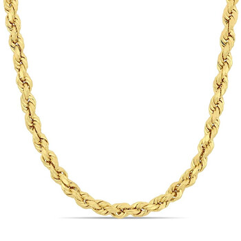 20 Inch Rope Chain Necklace In 10K Yellow Gold (5 Mm) 20 Inch Rope Chain Necklace In 10K Yellow Gold (5 Mm)