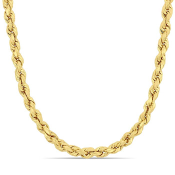 24 Inch Rope Chain Necklace In 14K Yellow Gold (5 Mm) 24 Inch Rope Chain Necklace In 14K Yellow Gold (5 Mm)