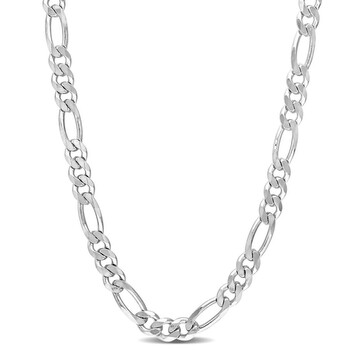 【Sentiments】NO.304 [SILVER] NECKLACE Amour 8.9mm Flat Figaro Chain Necklace In Sterling Silver