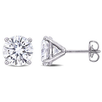 4 CT DEW Created Moissanite Solitaire Stud Earrings In 14K White Gold JMS006315