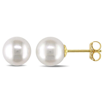 Cultured Freshwater Pearl Stud Earrings In 14K Yellow Gold JMS003115 Cultured Freshwater Pearl Stud Earrings In 14K Yellow Gold JMS003115