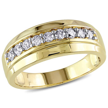 Men's 1/2 CT TW Diamond Wedding Band in 10k Yellow Gold JMS003513