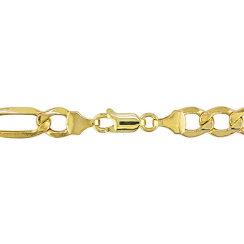Men's 7mm Figaro Link Chain Necklain in 10k Yellow Gold - 20 in Men's 7mm Figaro Link Chain Necklain in 10k Yellow Gold - 20 in