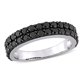 Silver Black Rhodium Plated 1 1/5 CT TGW Black Spinel Fashion Ring Silver Black Rhodium Plated 1 1/5 CT TGW Black Spinel Fashion Ring