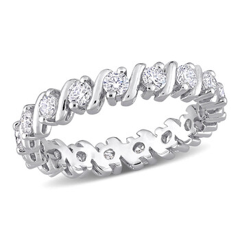 Sterling Silver 1.06 CT TGW Created White Moissanite Eternity Ring JMS007264 Sterling Silver 1.06 CT TGW Created White Moissanite Eternity Ring JMS007264