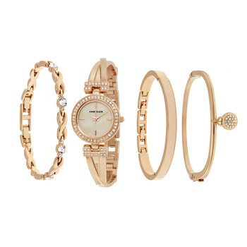 Anne Klein Mother Of Pearl Dial Rose Gold Bangle Ladies  display picture 3