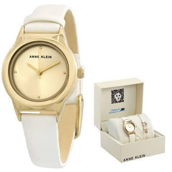 Quartz Gold Dial Ladies Watch and Bracelet Set AK-3524WTST