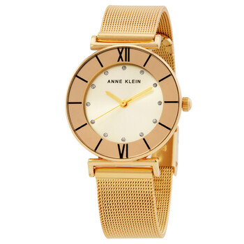 Quartz Gold Dial Ladies Watch and Bracelet Set AK-3780CHGBST