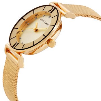 Quartz Gold Dial Ladies Watch and Bracelet Set AK-3780CHGBST