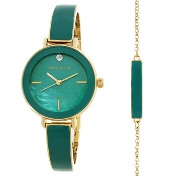 Quartz Green Mother of Pearl Dial Ladies Watch and Bracelet Set AK/3620GNST