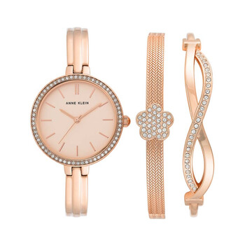 Quartz Rose Dial Ladies Watch and Bracelet Set AK/3398RGST