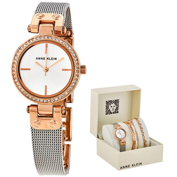 Silver Dial Two-tone Ladies Watch and Jewelry Set AK/3425RTST AK-3425RTST
