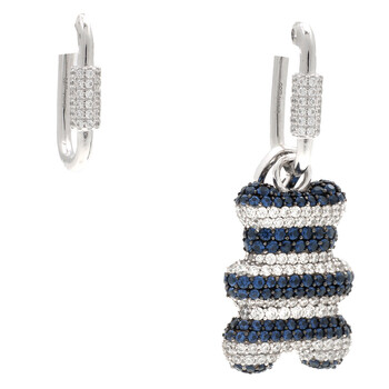 Asymmetric Saint-Tropez Yummy Bear Hoop Earrings