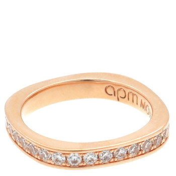 Dainty Pave Rose-Gold Alloy Ring