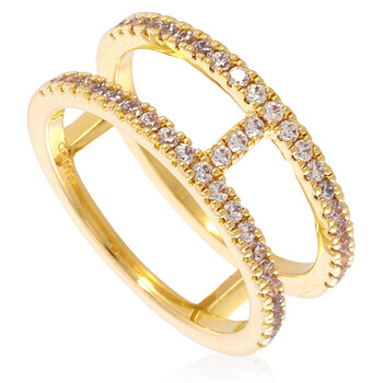 Apm Monaco Ladies Double Line Pave Ring, Size 50 Y20921OX