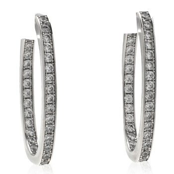 Pave Oval Sterling Silver Earrings