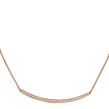 Rose Gold Dainty Pave Adjustable Necklace