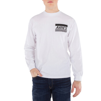 Aries Men's White Temple SS Cotton Tee, Size Small COAR60000